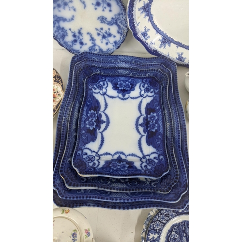 318 - Mixed ceramics to include a blue and white platter and plates, Royal Crown Derby and others Location... 