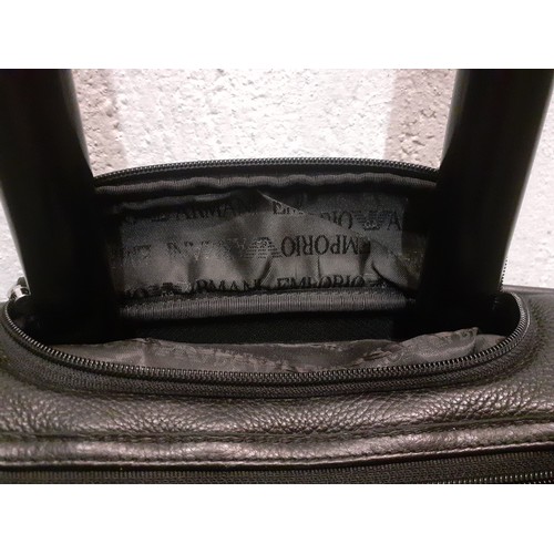 94 - Emporio Armani-A modern black cabin/laptop travel bag on wheels. Location:BWR