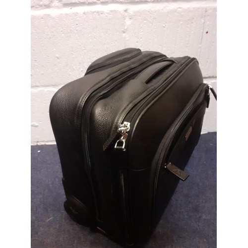 94 - Emporio Armani-A modern black cabin/laptop travel bag on wheels. Location:BWR