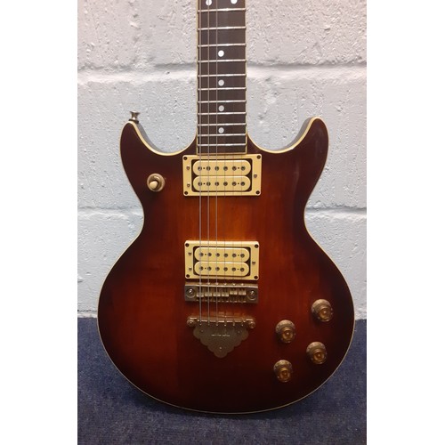 208 - A 1980's Ibanez AR-100 AV Artist serial no:H796344 in brown with hard case. Location:RWF