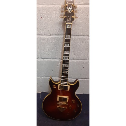 209 - A 1980's Ibanez AR-305 Artist, made in Japan, serial no:L795639 in brown with hard case. Location:RW... 