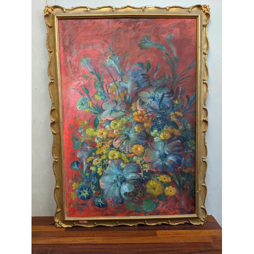 10 - P Crombie - still life study of flowers oil on canvas signed
Location: RAF
If there is no condition ... 