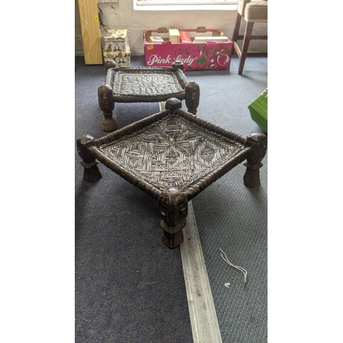 166 - Two 19th century Pakistani low carved and woven stools
Location: A2F
If there is no condition report... 