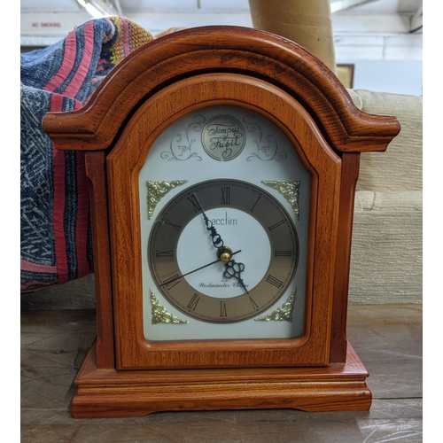 2 - Three modern clocks to include a grandmother and two mantel clocks, both with a quartz movement Loca... 