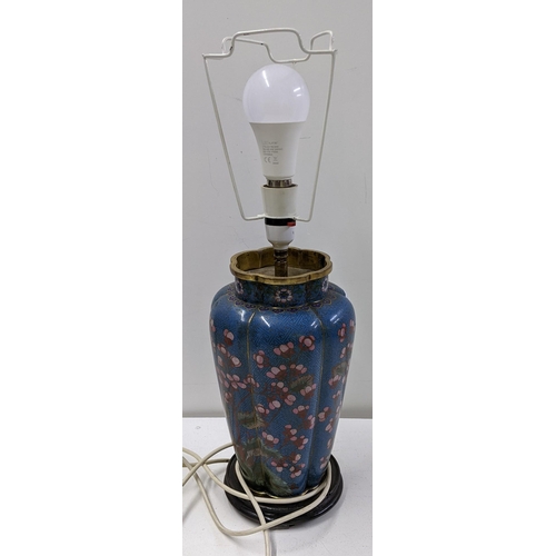 22 - A cloisonné style vase fashioned as a lamp without a plug
Location: RAF
If there is no condition rep... 