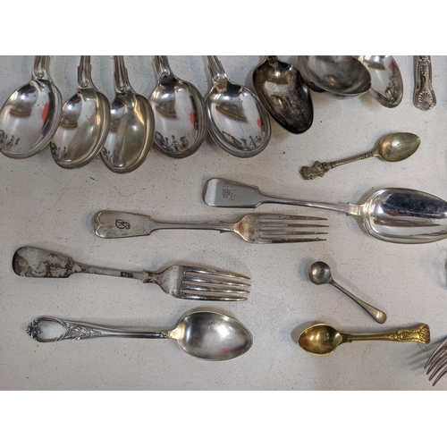 271 - Silver plate to include an 18th/19th century tankard, flatware and other items Location:A3M
If there... 