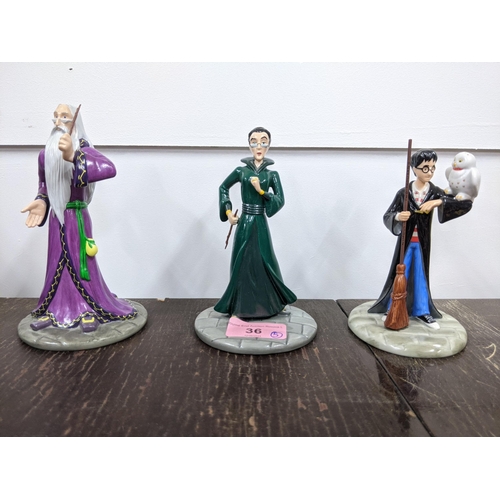 36 - Royal Doulton Harry Potter figures to include Professor McGonagall, Headmaster Albus Dumbledore, Hed... 