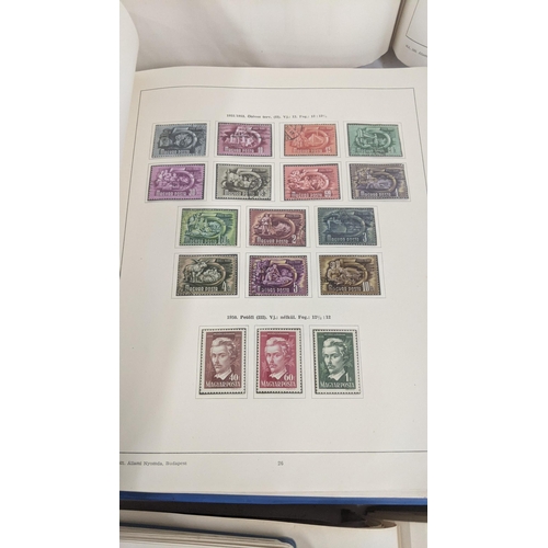 375 - Seven stamp albums filled with sorting stamps to include Olympic stamps, space related examples, mot... 