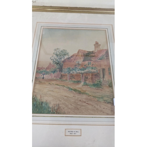 381 - Framed and glazed watercolours and prints to include two LS Lowry prints and others , along with thr... 