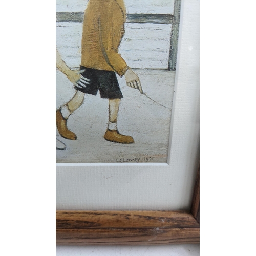 381 - Framed and glazed watercolours and prints to include two LS Lowry prints and others , along with thr... 