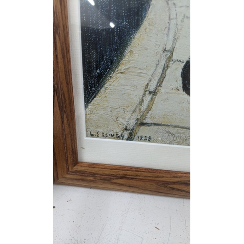 381 - Framed and glazed watercolours and prints to include two LS Lowry prints and others , along with thr... 