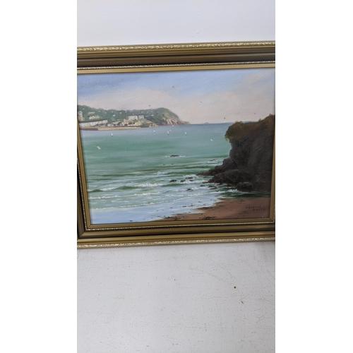 382 - Frederick Chaplin Smith - a pair of 20th century oil on board seascape paintings, both signed to the... 