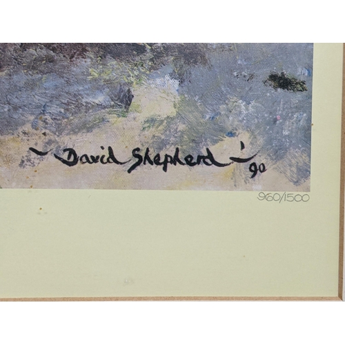 402 - Two David Shepherd prints, one depicting a resting leopard called The Sentinel, signed with a backst... 