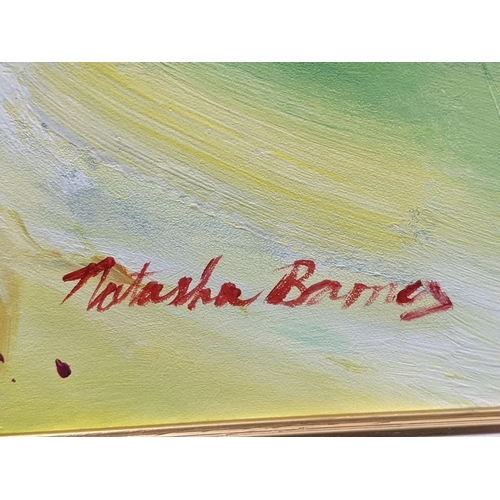 403 - An abstract landscape oil on board by Natasha Barnes, signed to the lower right Location:A1F
If ther... 