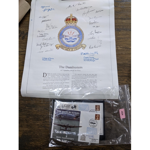 454 - WW2 Interest-Two signed FDC  comprising The Dambusters No 617 Squadron Royal Air Force signed by L J... 