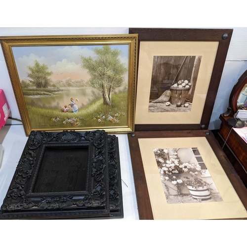 47 - Mixed frames, paintings and pictures to include 'Wait for Me' by John Haysom, 'Igndo 3' by Michael L... 