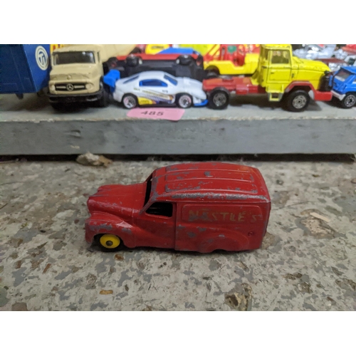 485 - A selection of vintage diecast model vehicles to include Dinky and Corgi Toys, Matchbox cars includi... 