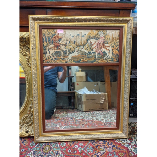 57 - A modern gold painted ornate mirror and a gilt framed mirror with a tapestry panel
Location: A1F
If ... 