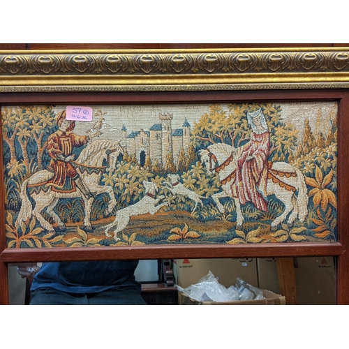 57 - A modern gold painted ornate mirror and a gilt framed mirror with a tapestry panel
Location: A1F
If ... 