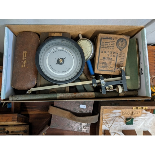 61 - Mixed early/mid 20th century electrical equipment to include an Eversheds portable testing kit, a Em... 