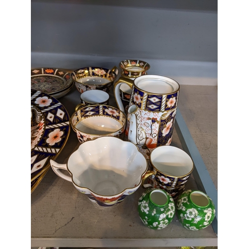 62 - Ceramics to include a Royal Crown Derby part tea set along with The Foley China plate, cup and sauce... 