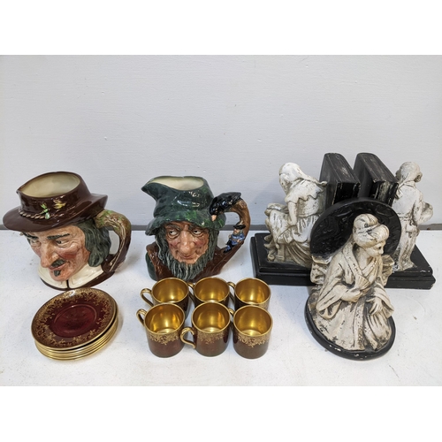 65 - Mixed collectables to include Two Royal Doulton Toby jugs, a Crown Devon part tea set and vintage bo... 