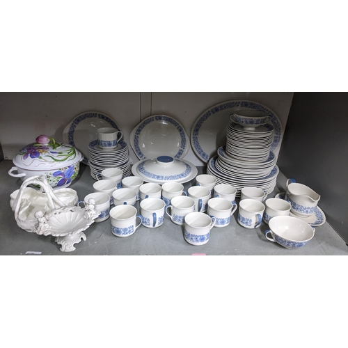 68 - A Royal Doulton Cranbourne pattern part dinner service comprising approx. 87 pieces, along with a ha... 