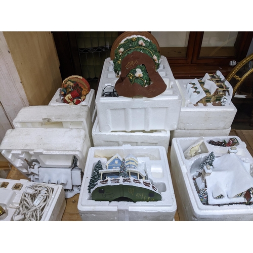 72 - A group of Christmas ornaments and soft toys to include a Bradford Exchange clock in the form of a m... 