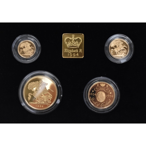 14 - United Kingdom - Elizabeth II (1952-2022), 1994 UK Gold Proof Four-Coin Set, comprising of Five Poun... 