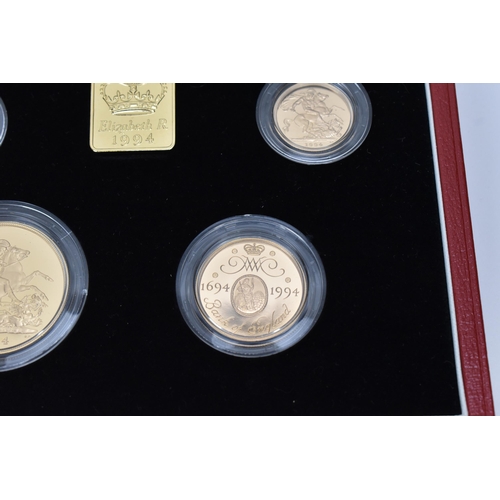 14 - United Kingdom - Elizabeth II (1952-2022), 1994 UK Gold Proof Four-Coin Set, comprising of Five Poun... 