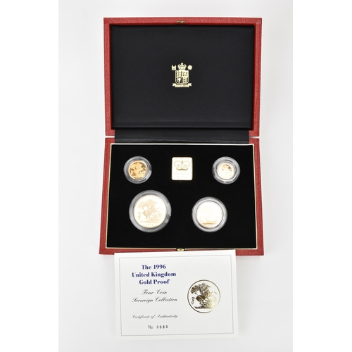 16 - United Kingdom-Elizabeth II (1952-2022), 1996 UK Gold Proof Four-Coin Set, comprising of Five Pounds... 