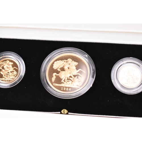 23 - United Kingdom - Elizabeth II (1952-2022), 1984 Gold Proof Three-Coin Set, comprising of Five Pounds... 