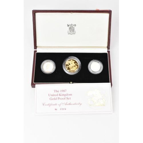 25 - United Kingdom - Elizabeth II (1952-2022), 1987 UK Gold Proof Three-Coin Set, comprising of Double S... 