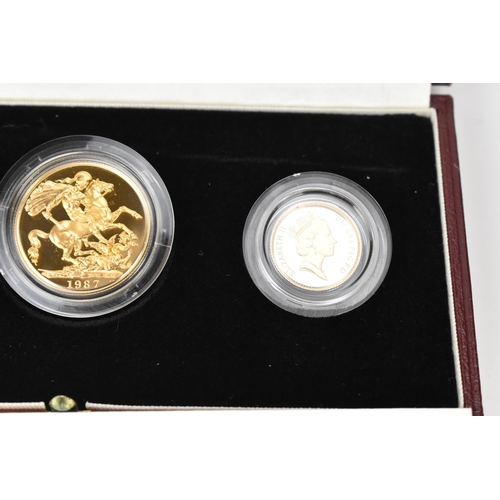 25 - United Kingdom - Elizabeth II (1952-2022), 1987 UK Gold Proof Three-Coin Set, comprising of Double S... 