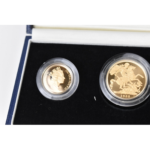 26 - United Kingdom-Elizabeth II (1952-2022), 1988 Gold Proof Three-Coin Set, comprising of Double Sovere... 