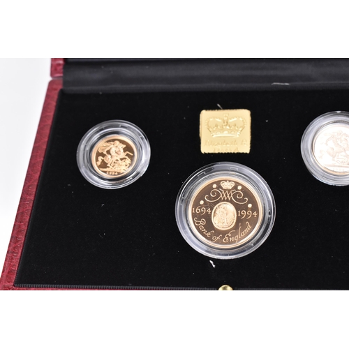 27 - United Kingdom-Elizabeth II (1952-2022), 1994 UK Gold Proof Three-Coin Set, comprising of Bank of En... 