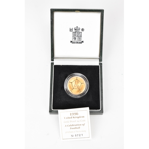 30 - United Kingdom - Elizabeth II (1952-2022), 1996 Gold Proof Two Pounds, A Celebration of Football, to... 