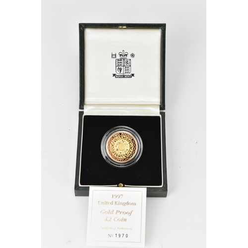 31 - United Kingdom - Elizabeth II (1952-2022), 1997 Gold Proof Two Pounds, Bruce Rushin design, together... 