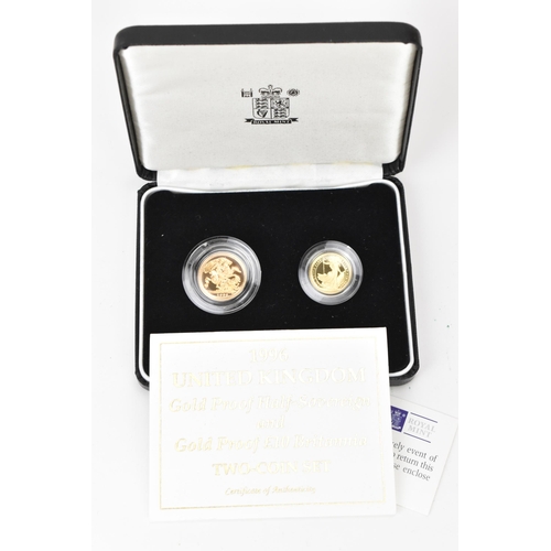 33 - United Kingdom - Elizabeth II (1952-2022), 1996 Gold Proof Two-Coin Set, comprising of Half Sovereig... 