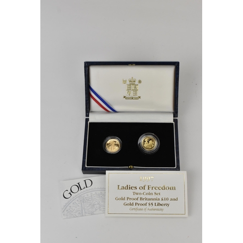 35 - UK & USA-1997 Gold Proof Two-Coin Set, 