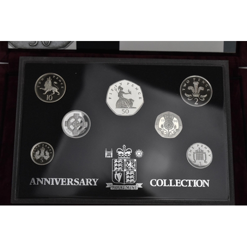 39 - United Kingdom - Elizabeth II (1952-2022), 1996 Silver Proof Seven-Coin Anniversary Collection 'All ... 