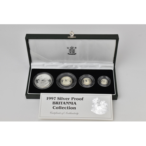 41 - United Kingdom - Elizabeth II (1952-2022), 1997 Silver Proof Britannia Set, comprising of 1oz 2 Poun... 