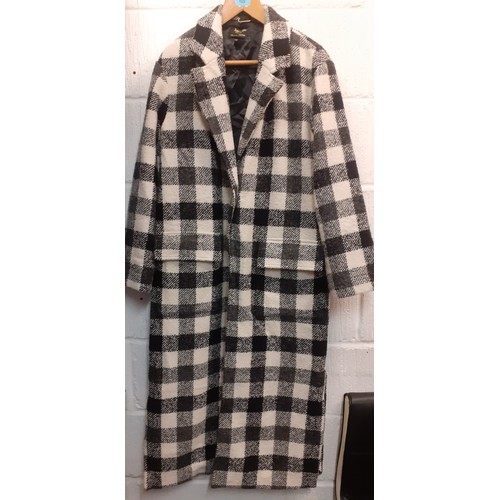 169 - Juicy Couture coat and mixed shoes- A 'Black Label' black and white checked full length woollen coat... 