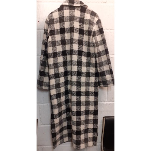 169 - Juicy Couture coat and mixed shoes- A 'Black Label' black and white checked full length woollen coat... 