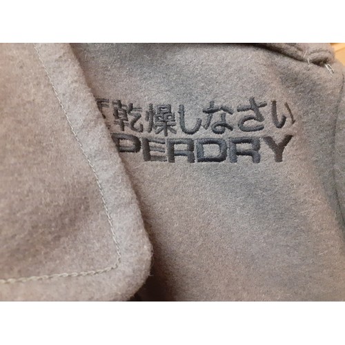 26 - Superdry- A 'Navy Label classic P Coat', size XXL in a military design, khaki green, double front zi... 