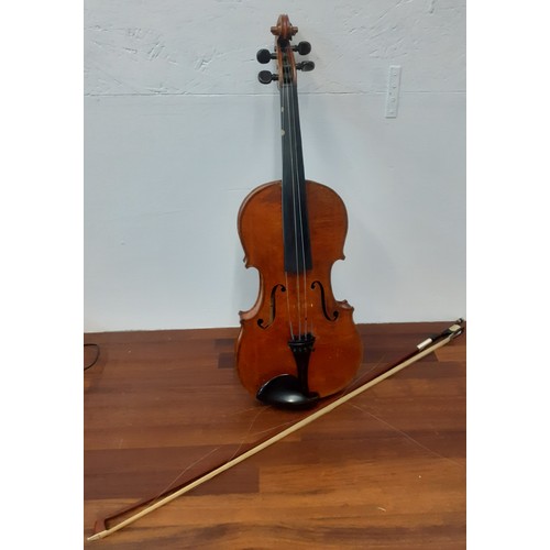 214 - A late 1960's/early 1970's handmade violin with bow originally used by the BBC Orchestra by repute i... 