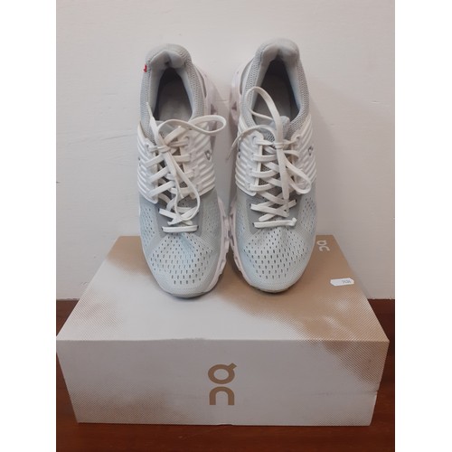 104 - Cloudswift- A pair of white and grey lace-up trainers, size UK5½. Location:RWB