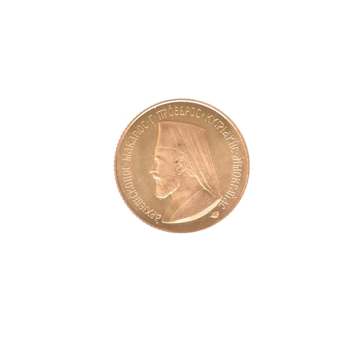 26 - Cyprus - Republic (1960-), 1966 Gold Sovereign, Archbishop Makarios III,