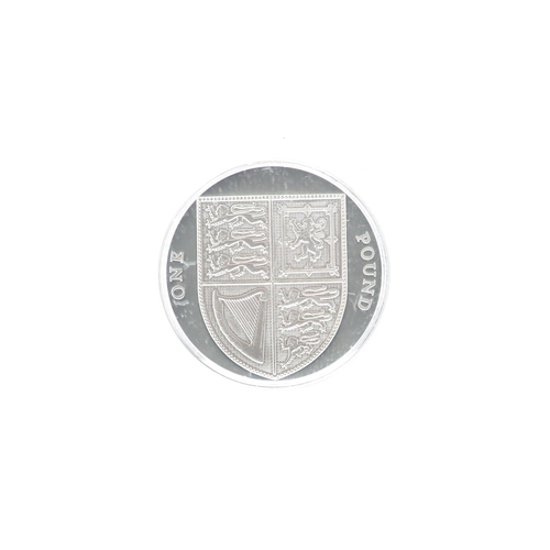 59 - United Kingdom - Elizabeth II (1952 -2022) 2008 UK Royal Shield of Arms £1 piedfort silver proof coi... 