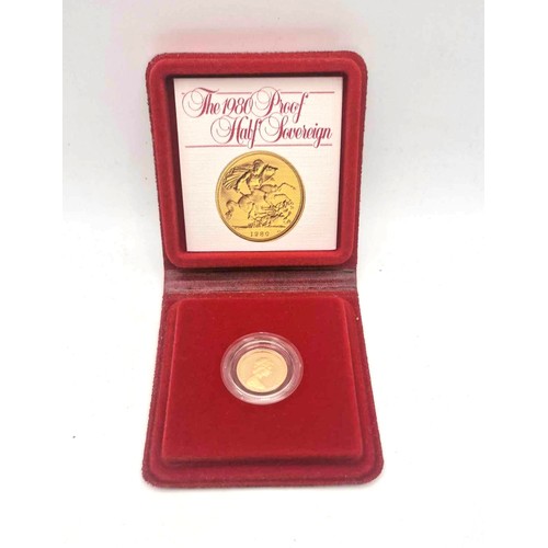 40 - United Kingdom - Elizabeth II (1952-2022), 1980 Gold Proof Half Sovereign, together with original re... 